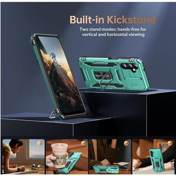 FUNMIKO for Samsung Galaxy S24 Case with Upgraded Sliding Camera Lens Protector - Picture 3 of 5